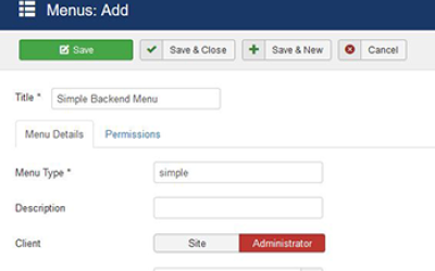Simple Admin Menu in Joomla